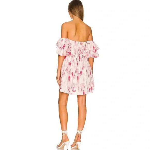NWT Misa Los Angeles Dina Shirred Ruffle Mini Dress - Picture 6 of 12